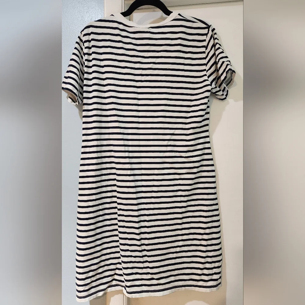 Women's Tommy Bahama White With Navy Stripes Casual Shirt Dress, Size XL - Picture 3 of 5